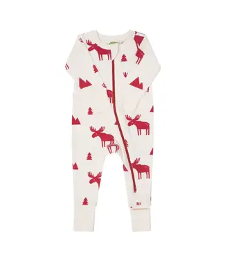 Parade Organics Baby Co. Organic Zip Romper Red Moose