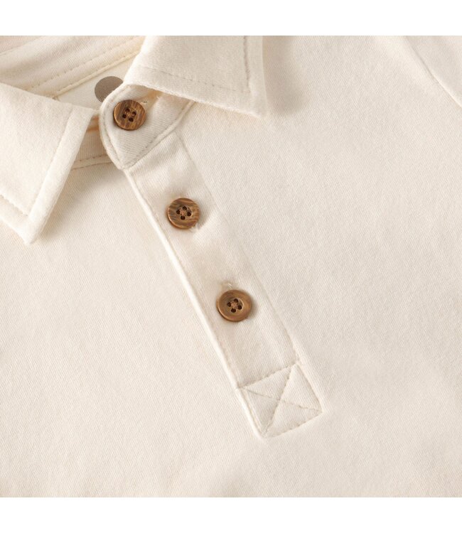 Enfant Polo Long Sleeve Romper Ivory