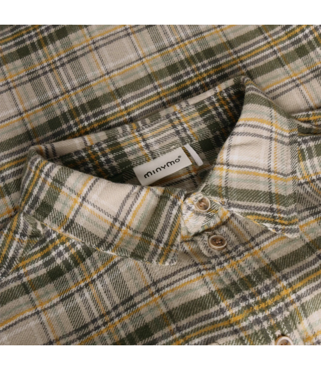 Minymo Checkered Flannel Overshirt Tan