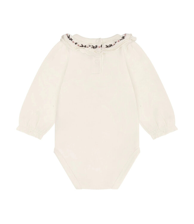 Minymo Minymo Embroidered Collar Bodysuit Ivory