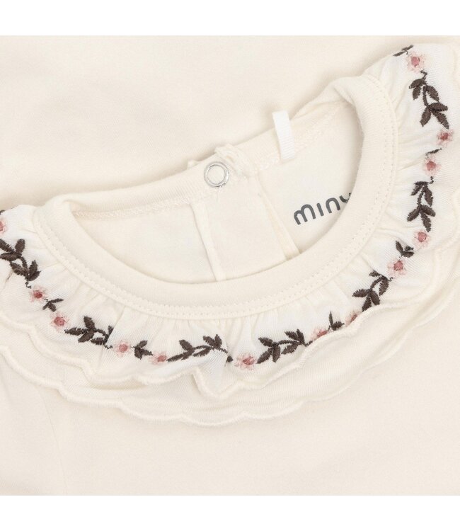 Minymo Minymo Embroidered Collar Bodysuit Ivory