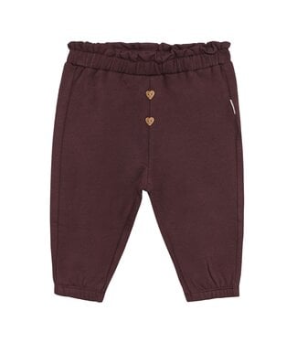 Minymo Minymo Heart Button Sweatpant Dark Plum