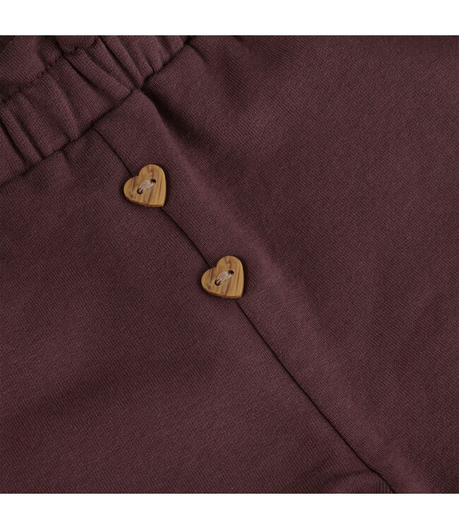 Minymo Minymo Heart Button Sweatpant Dark Plum