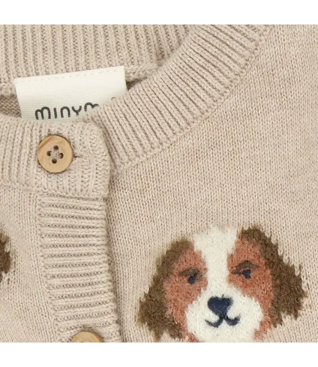 Minymo Minymo Knit Dog Cardigan Beige