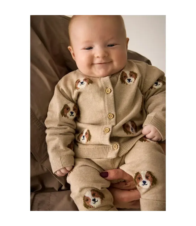Minymo Minymo Knit Dog Cardigan Beige