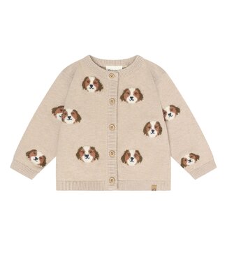 Minymo Minymo Knit Dog Cardigan Beige