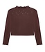 Minymo Minymo Long-Sleeve Glitter Ribbed Top Dark Plum
