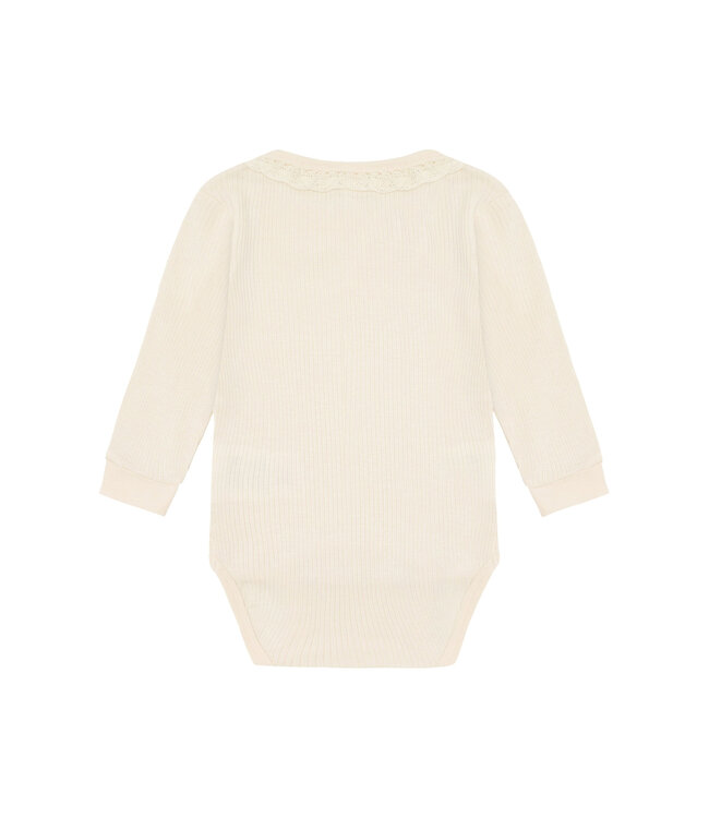 Minymo Minymo Long-Sleeve Ribbed Bodysuit Ivory