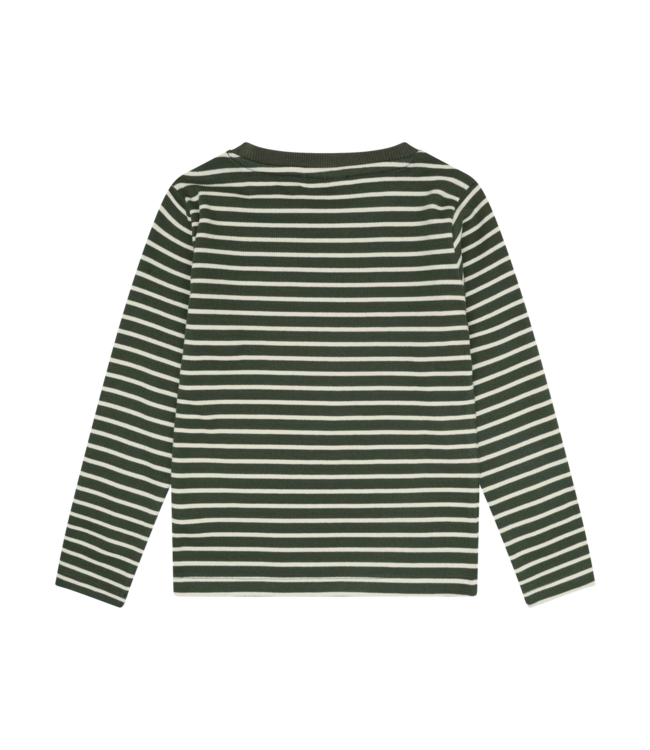 Minymo Minymo Long-Sleeve Striped Top Dark Green