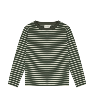 Minymo Long-Sleeve Striped Top Dark Green