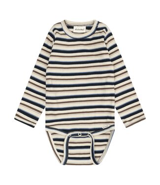 Minymo Minymo Stripe Ribbed Bodysuit Navy