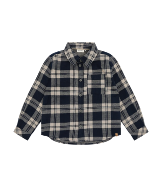 Minymo Plaid Flannel Overshirt Navy