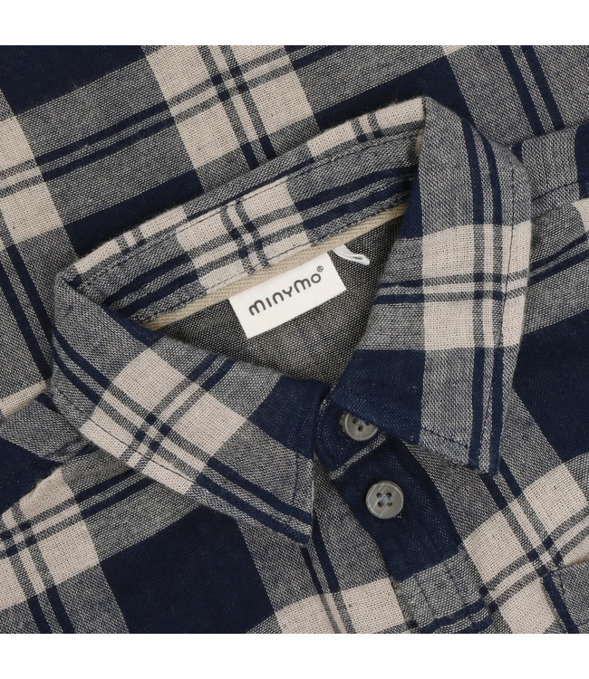 Minymo Minymo Plaid Flannel Overshirt Navy