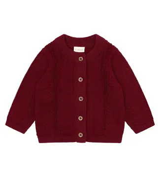 Fixoni Fixoni Cable-Knit Cardigan Burgundy