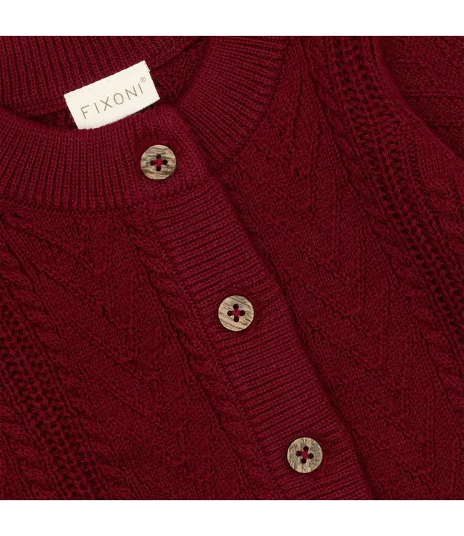Fixoni Fixoni Cable-Knit Cardigan Burgundy