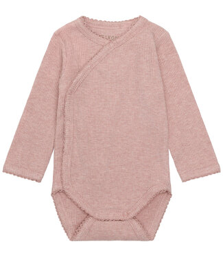 Fixoni Fixoni Ribbed Wrap Bodysuit Pale Mauve