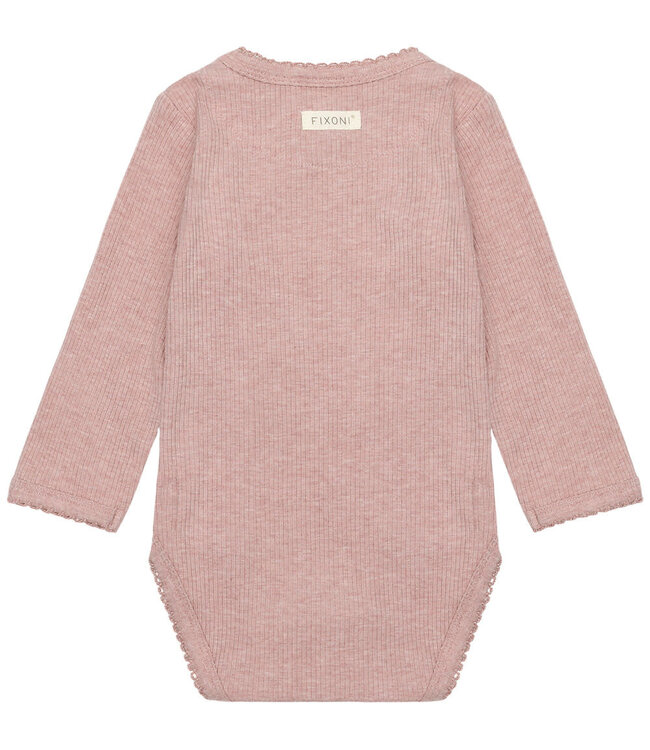 Fixoni Fixoni Ribbed Wrap Bodysuit Pale Mauve