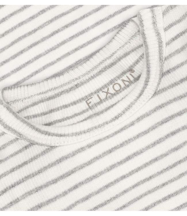 Fixoni Fixoni Striped Ribbed Bodysuit Grey