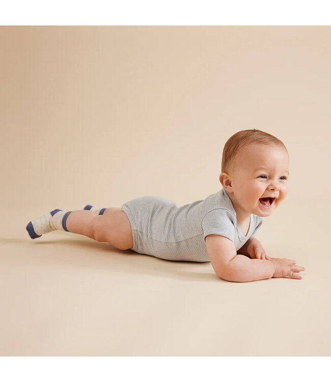 Wilson + Frenchy Wilson + Frenchy Stripe S/S Rib Onesie