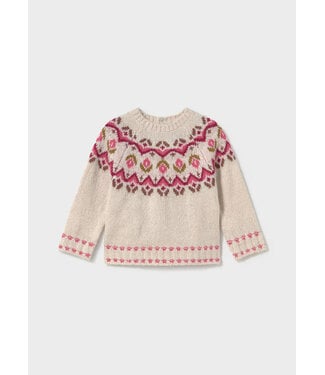 Mayoral Infant Jacquard Nordic Sweater Rose