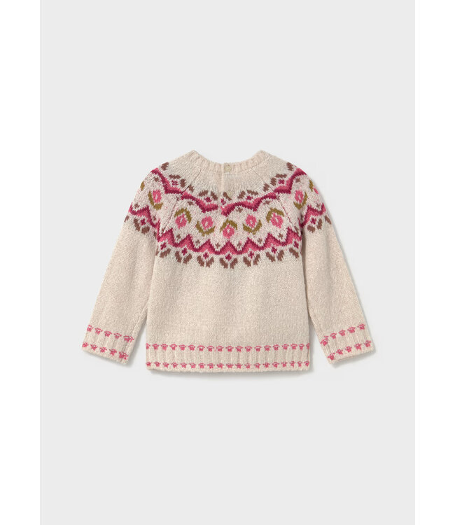 Mayoral Infant Jacquard Nordic Sweater Rose
