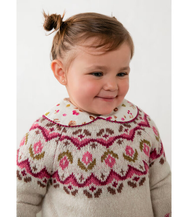 Mayoral Infant Jacquard Nordic Sweater Rose