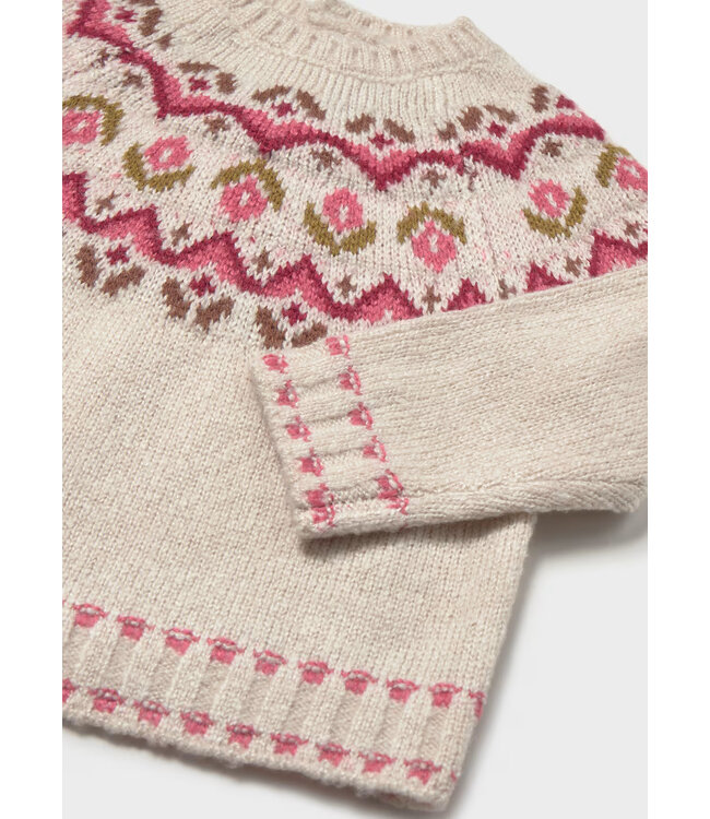Mayoral Infant Jacquard Nordic Sweater Rose