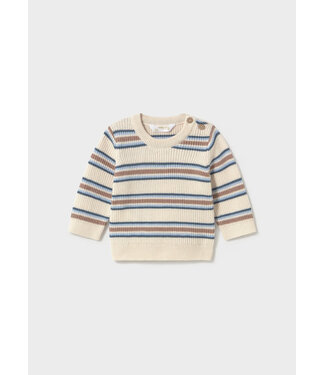 Mayoral Infant Sweater Blue/Taupe Stripe