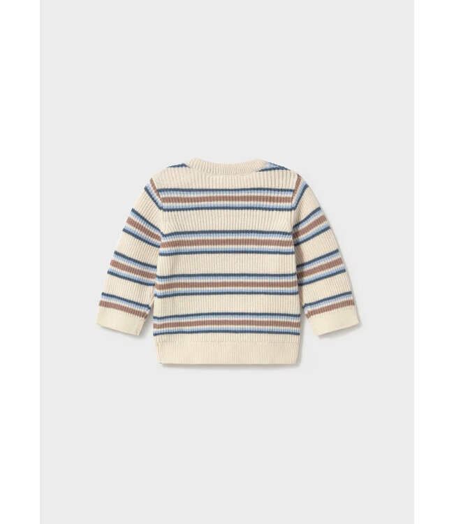 Mayoral Infant Sweater Blue/Taupe Stripe