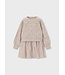 Mayoral Knit Sweater & Tulle Dress Taupe Gold