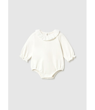 Mayoral Ruffle Neck Long Sleeve Onesie Crudo