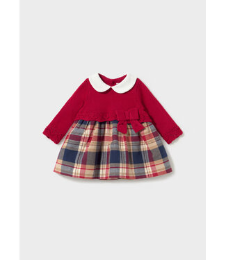 Mayoral Mayoral Infant Knit Plaid Dress Red
