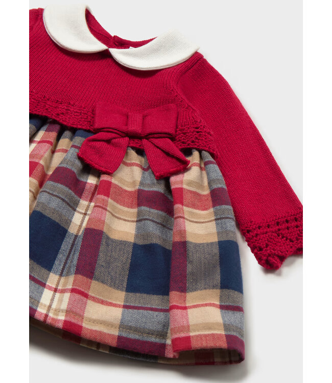 Mayoral Mayoral Infant Knit Plaid Dress Red