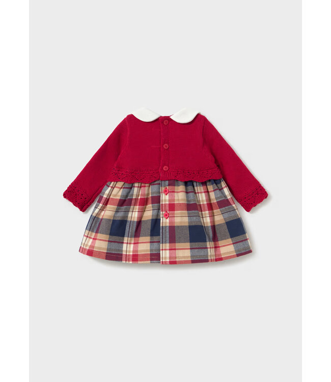 Mayoral Mayoral Infant Knit Plaid Dress Red