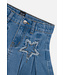 Deux par Deux Deux par Deux Denim Pleated Skirt  Star Patches