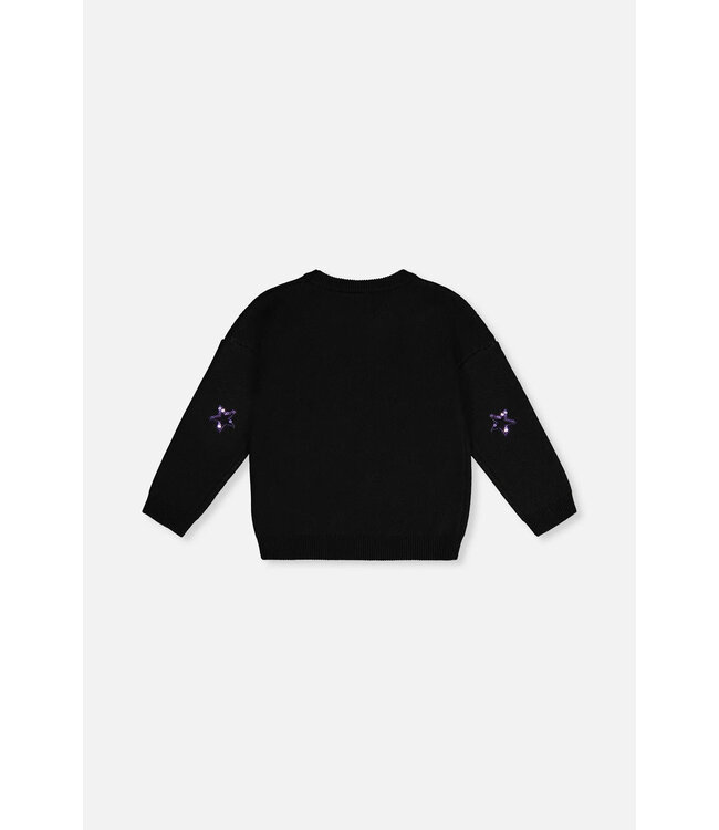 Deux par Deux Deux par Deux Knit Sweater Anthracite Sequin Unicorn
