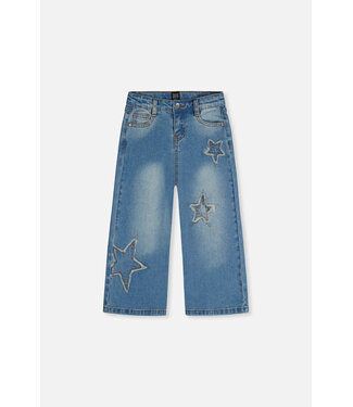 Deux par Deux Deux par Deux Wide Leg Denim Star Patches