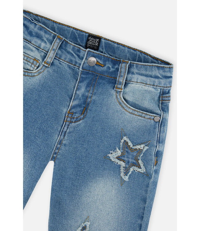 Deux par Deux Deux par Deux Wide Leg Denim Star Patches