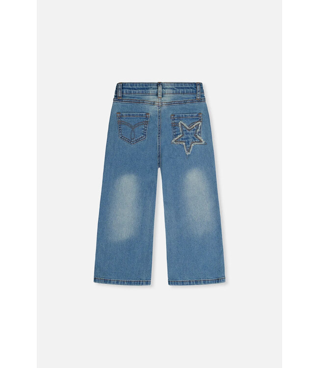 Deux par Deux Deux par Deux Wide Leg Denim Star Patches