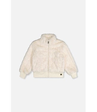 Deux par Deux Faux Fur Jacquard Jacket Off White