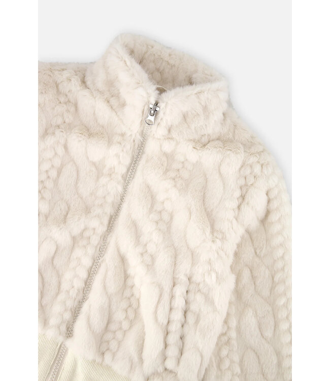Deux par Deux Deux par Deux Faux Fur Jacquard Jacket Off White