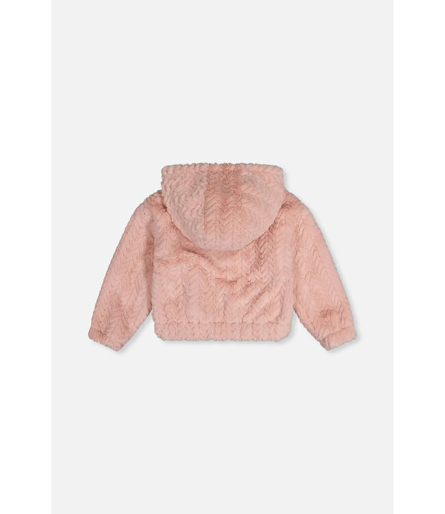 Deux par Deux Deux par Deux Faux Fur Hooded Jacket Rose