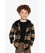 Deux par Deux Deux par Deux Fleece Hooded Over Shirt Brown Plaid