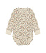 Minymo Long-Sleeve Floral Jersey Bodysuit Ivory