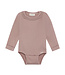 Minymo Long-Sleeve Ribbed Bodysuit Rose
