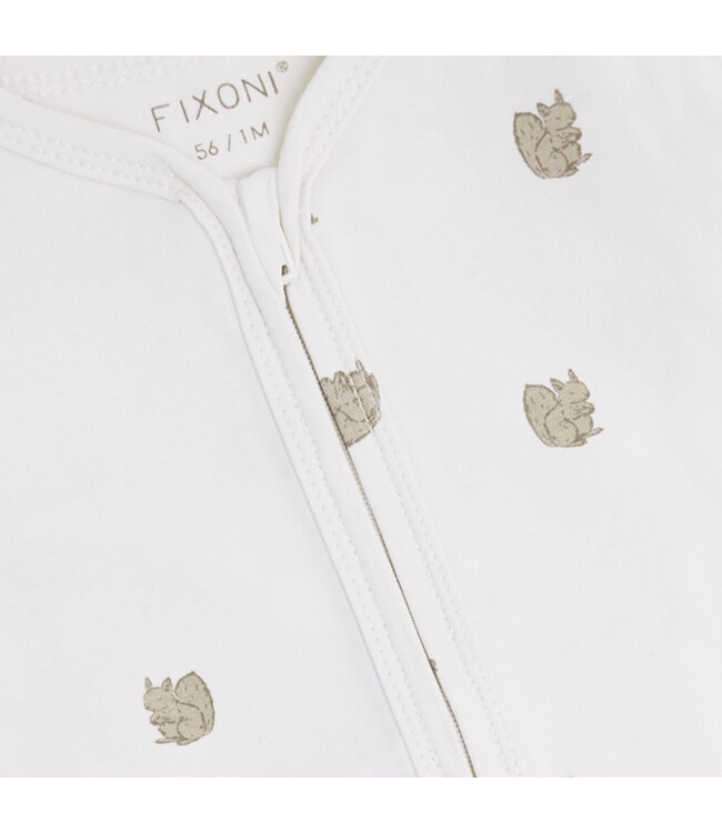 Fixoni Fixoni Footed Sleeper Woodland Print Cream