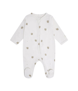 Fixoni Fixoni Footed Sleeper Woodland Print Cream