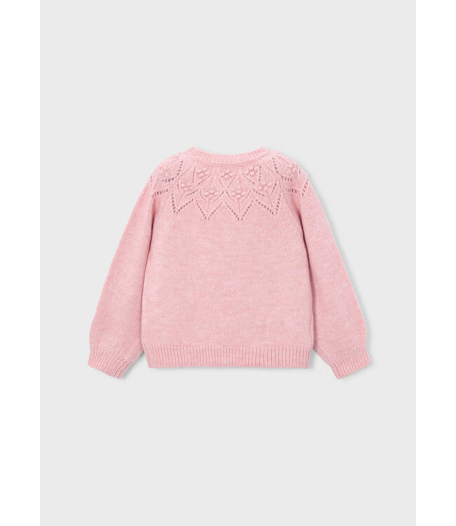 Mayoral Open Knit Sweater Pastel Pink