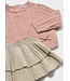 Mayoral Infant Cable Knit Sweater & Skirt Set Pink Gold Glitter