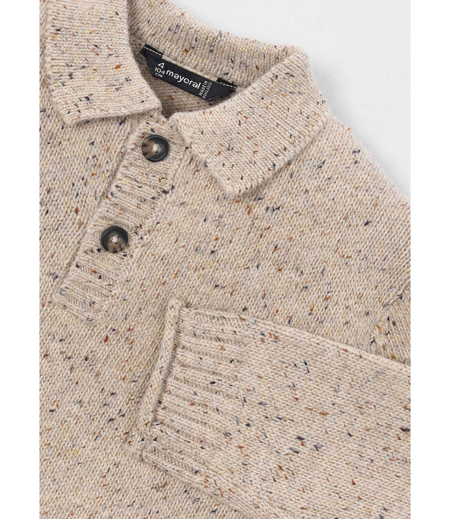 Mayoral Polo Knit Sweater Tweed
